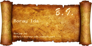 Boray Ida névjegykártya